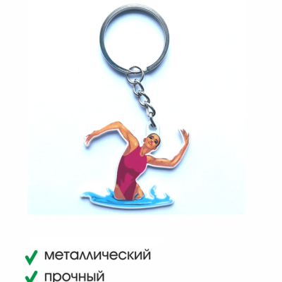Брелок металлический двухсторонний Синхронное плавание