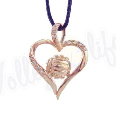 Кулон с позолотой "Love волейбол"