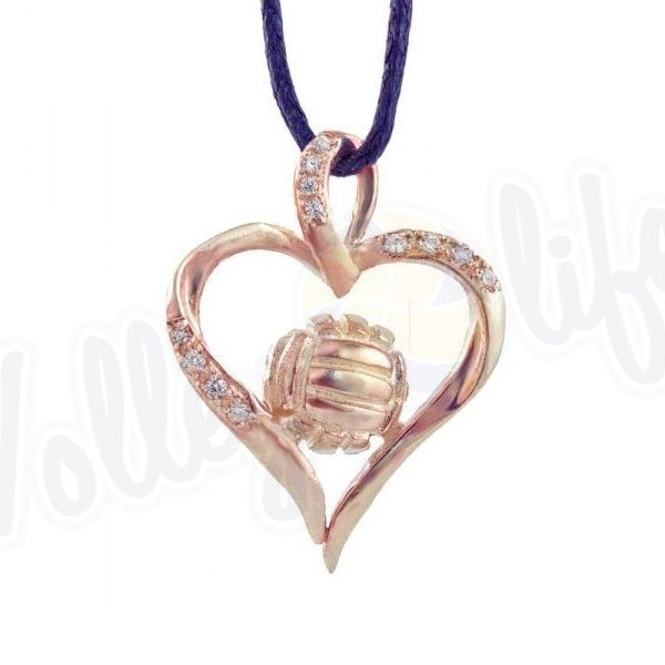 Кулон с позолотой "Love волейбол"