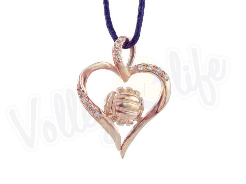 Кулон с позолотой «Love волейбол»