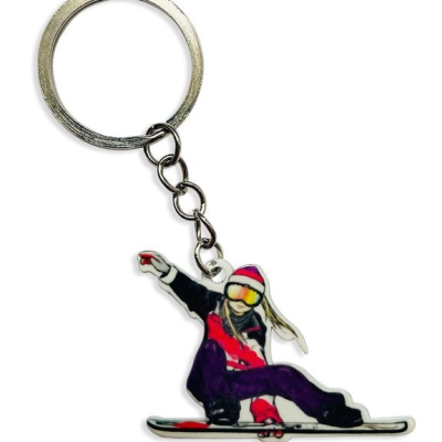 Брелок металлический Сноубордистка