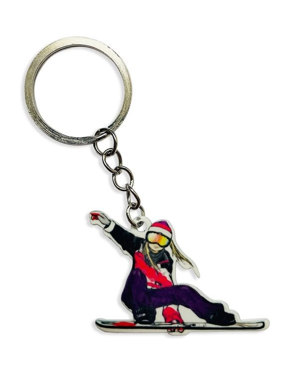 Брелок металлический Сноубордистка