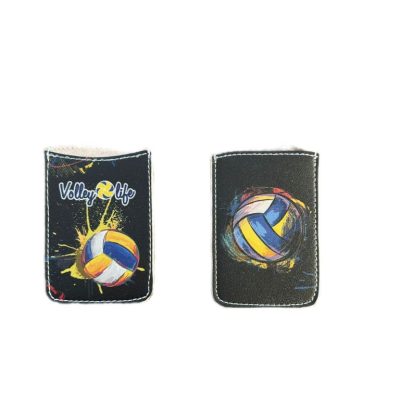 Чехол для пластиковой карты "Мяч рисованный" черный