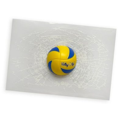 ОБЪЕМНАЯ НАКЛЕЙКА НА АВТОМОБИЛЬ "МЯЧ ВОЛЕЙБОЛЬНЫЙ" (ЖЕЛТЫЙ)