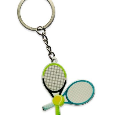 БРЕЛОК БОЛЬШОЙ ТЕННИС / ТЕННИСНЫЕ РАКЕТКИ (МЕТАЛЛИЧЕСКИЙ ПЛОСКИЙ ДВУСТОРОННИЙ)