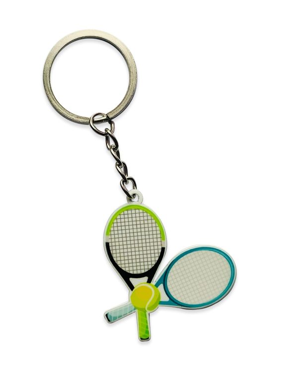БРЕЛОК БОЛЬШОЙ ТЕННИС / ТЕННИСНЫЕ РАКЕТКИ (МЕТАЛЛИЧЕСКИЙ ПЛОСКИЙ ДВУСТОРОННИЙ)