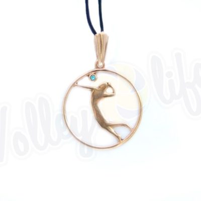 Кулон с позолотой "Волейболист"