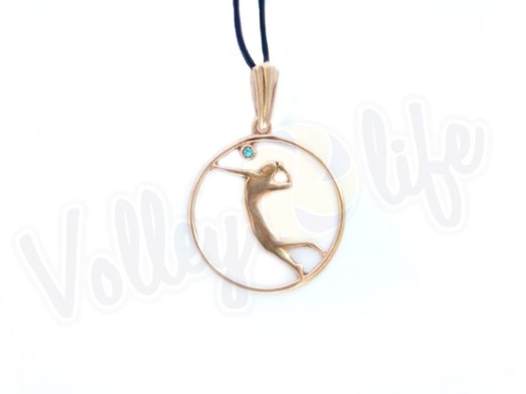 Кулон с позолотой "Волейболист"