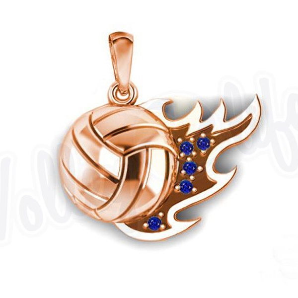 Кулон с позолотой "Летящий мяч"