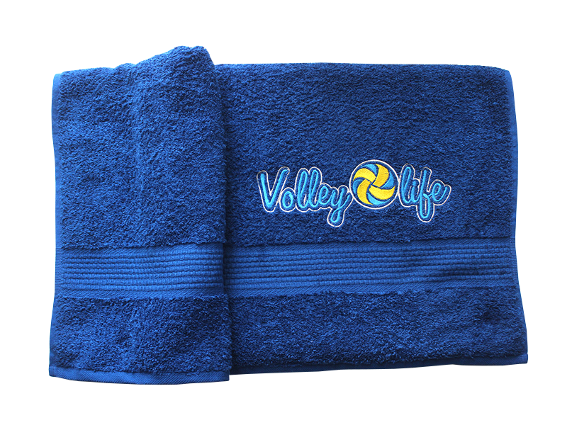 Полотенце среднее синее