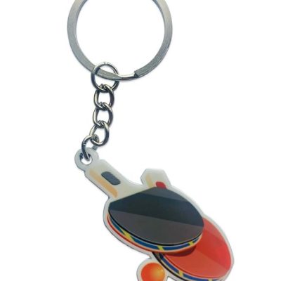 БРЕЛОК НАСТОЛЬНЫЙ ТЕННИС (МЕТАЛЛИЧЕСКИЙ ПЛОСКИЙ ДВУСТОРОННИЙ)