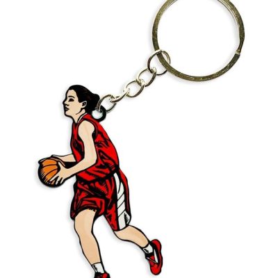 Брелок Баскетболистка (металлический плоский двусторонний)