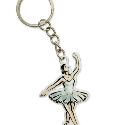 БРЕЛОК БАЛЕРИНА / БАЛЕТ (МЕТАЛЛИЧЕСКИЙ ПЛОСКИЙ ДВУСТОРОННИЙ)