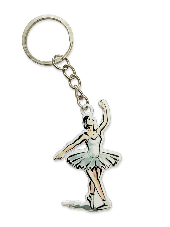 БРЕЛОК БАЛЕРИНА / БАЛЕТ (МЕТАЛЛИЧЕСКИЙ ПЛОСКИЙ ДВУСТОРОННИЙ)