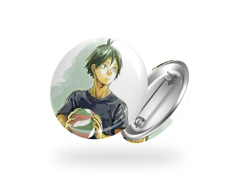 Значок аниме «Тадаши Ямагучи с мячом»