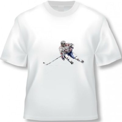 Футболка повседневная белая Хоккеист