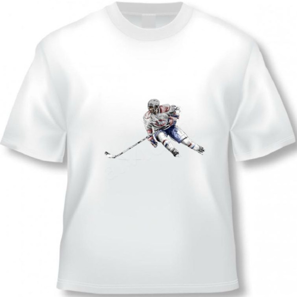 Футболка повседневная белая Хоккеист