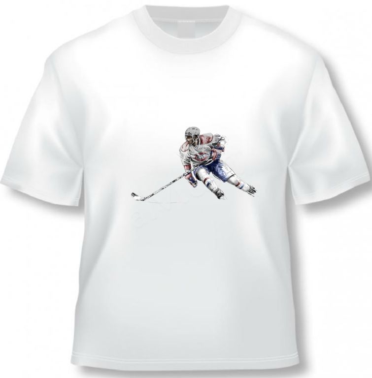 Футболка повседневная белая Хоккеист