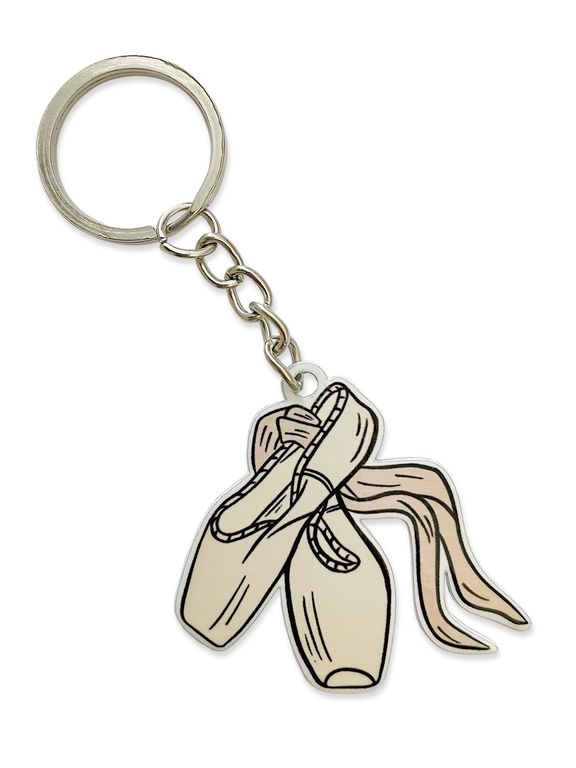 БРЕЛОК БАЛЕТ ПУАНТЫ (МЕТАЛЛИЧЕСКИЙ ПЛОСКИЙ ДВУСТОРОННИЙ)