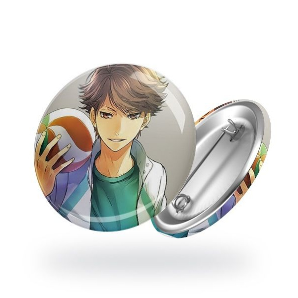 Значок аниме "Ойкава Тоору с мячом"