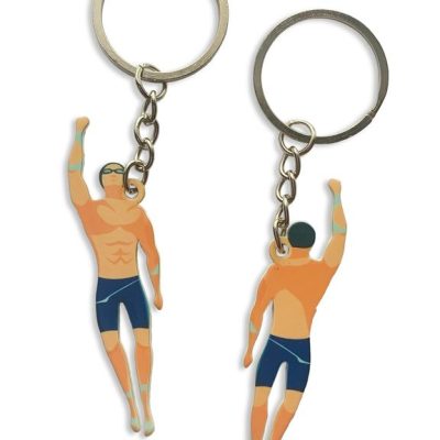 БРЕЛОК ПЛАВАНИЕ ПАРЕНЬ (МЕТАЛЛИЧЕСКИЙ ПЛОСКИЙ ДВУСТОРОННИЙ)