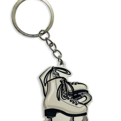 БРЕЛОК КОНЬКИ / ФИГУРНОЕ КАТАНИЕ (металлический плоский двусторонний)