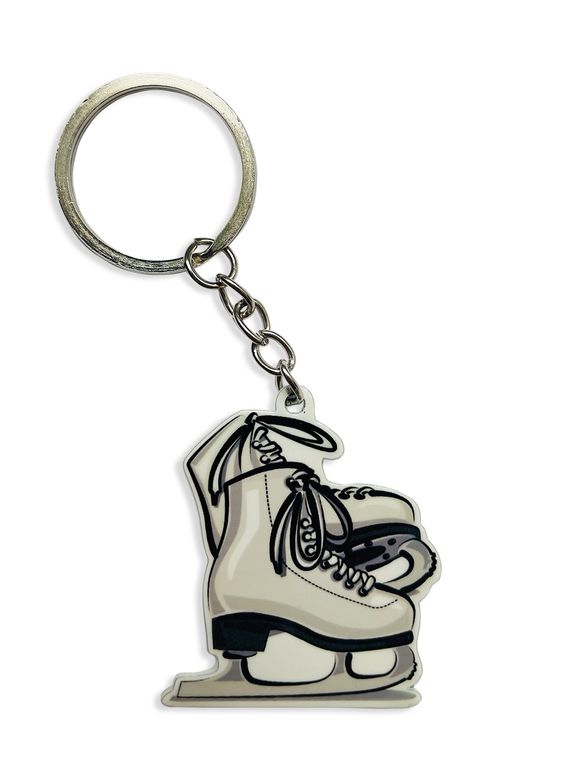 БРЕЛОК КОНЬКИ / ФИГУРНОЕ КАТАНИЕ (металлический плоский двусторонний)