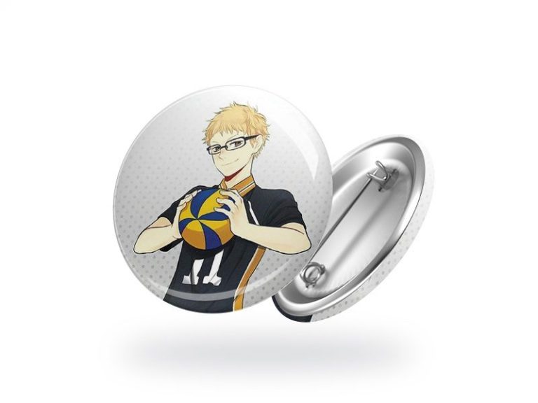 Значок аниме "Кей Цукишима с классическим мячом"