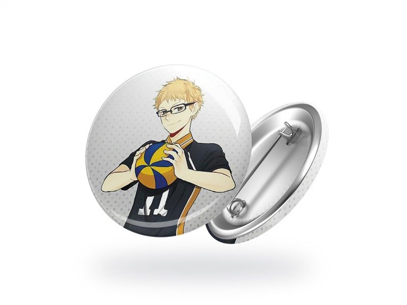 Значок аниме «Кей Цукишима с классическим мячом»