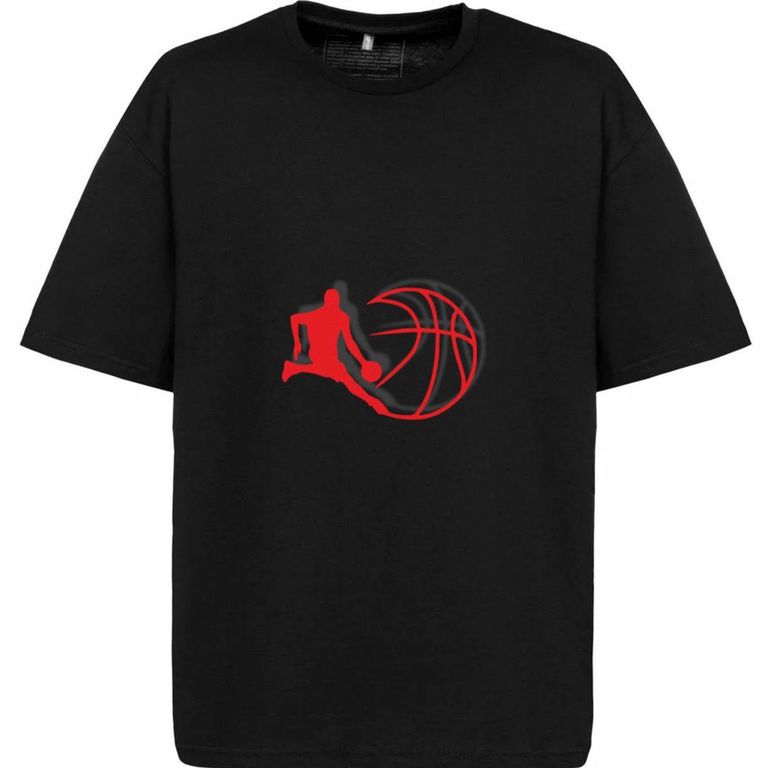 Футболка повседневная черная Basketball