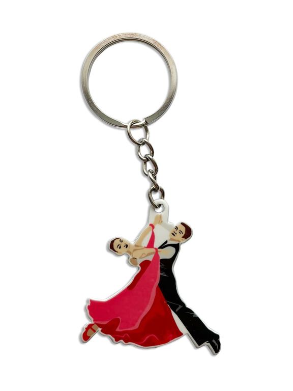 Брелок Бальные ТАНЦЫ (МЕТАЛЛИЧЕСКИЙ ПЛОСКИЙ ДВУСТОРОННИЙ)