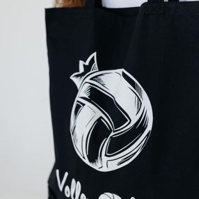 Холщовая сумка черная "МЯЧ"