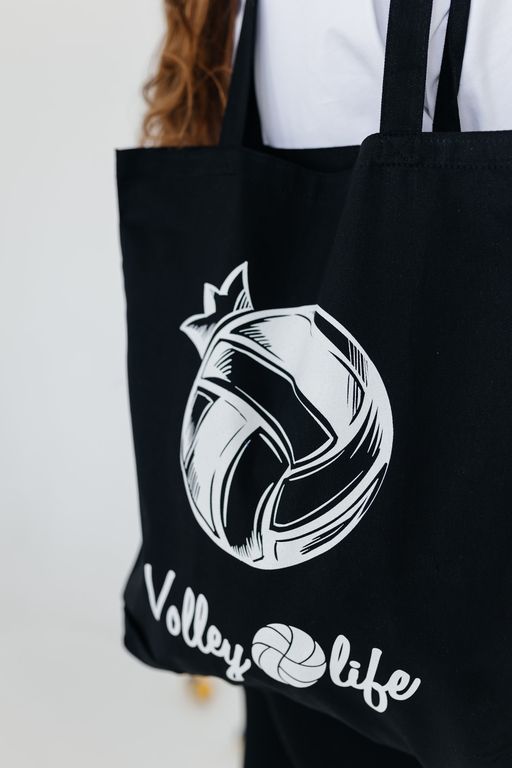 Холщовая сумка черная "МЯЧ"