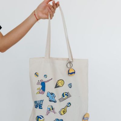 Холщовая сумка со стикерами