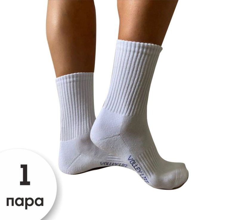 Носки Volleylife белые с махровым следом (без рисунка)