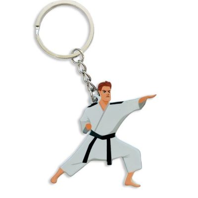 Брелок Карате мужчина (металлический плоский двусторонний)