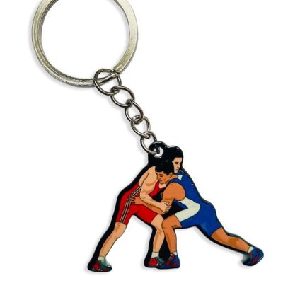 БРЕЛОК БОРЬБА (МЕТАЛЛИЧЕСКИЙ ПЛОСКИЙ ДВУСТОРОННИЙ)