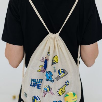 Рюкзак холщовый со стикерами