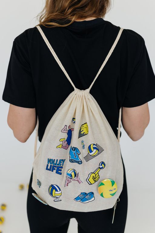 Рюкзак холщовый со стикерами