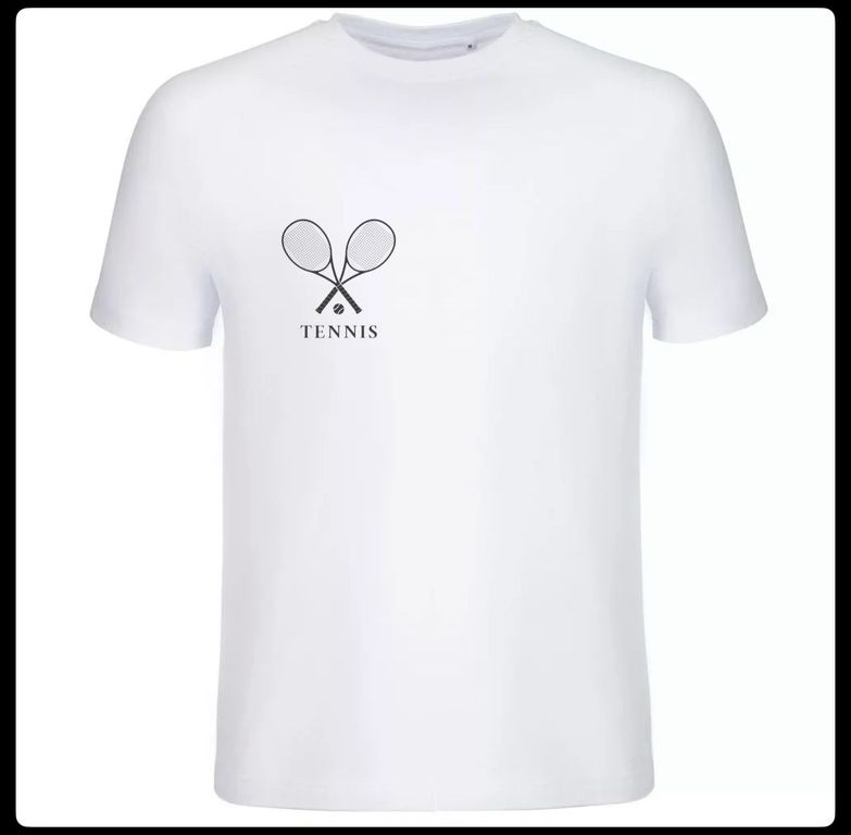 Футболка повседневная белая ТЕННИС