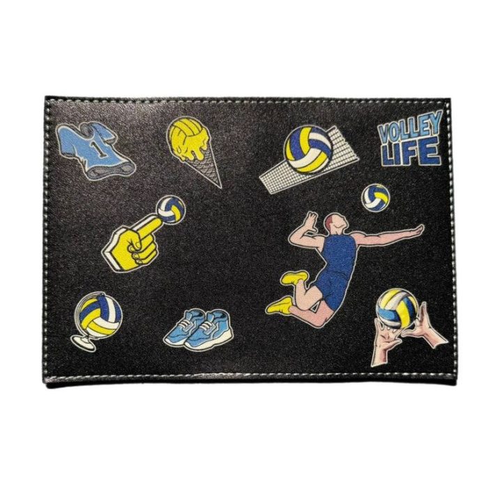 Обложка для паспорта черная со стикерами