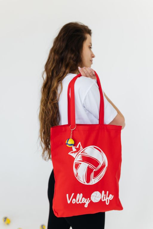 Холщовая сумка красная "МЯЧ"