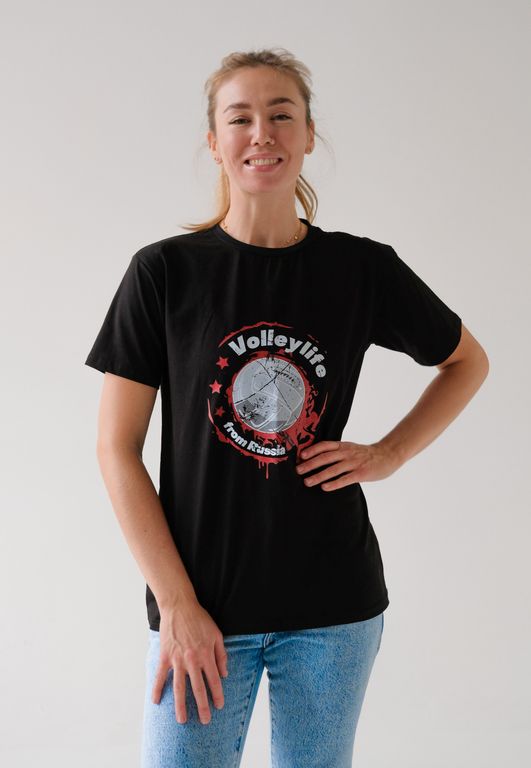 Футболка повседневная c принтом Volleylife (размер 42-48 )