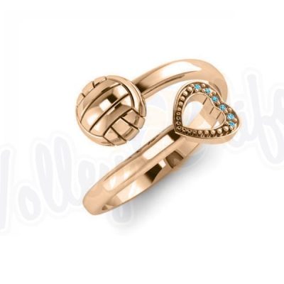 Кольцо с позолотой  "Love Волейбол"