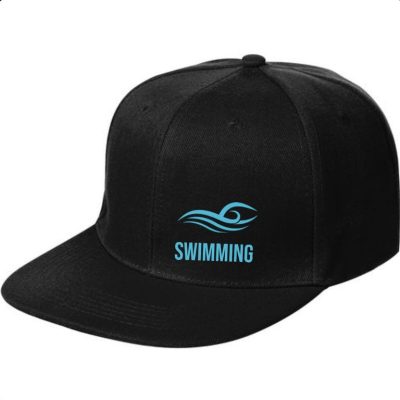 Кепка с прямым козырьком черная  Плавание