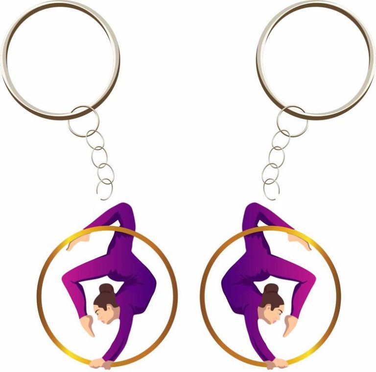 БРЕЛОК ВОЗДУШНАЯ ГИМНАСТКА  (МЕТАЛЛИЧЕСКИЙ ПЛОСКИЙ ДВУСТОРОННИЙ)