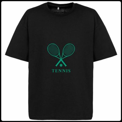 Футболка повседневная черная ТЕННИС